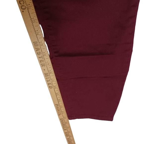 D.JEANS Burgundy Red Skinny High Waist Colored Pants 10 (Medium) - Picture 6 of 7